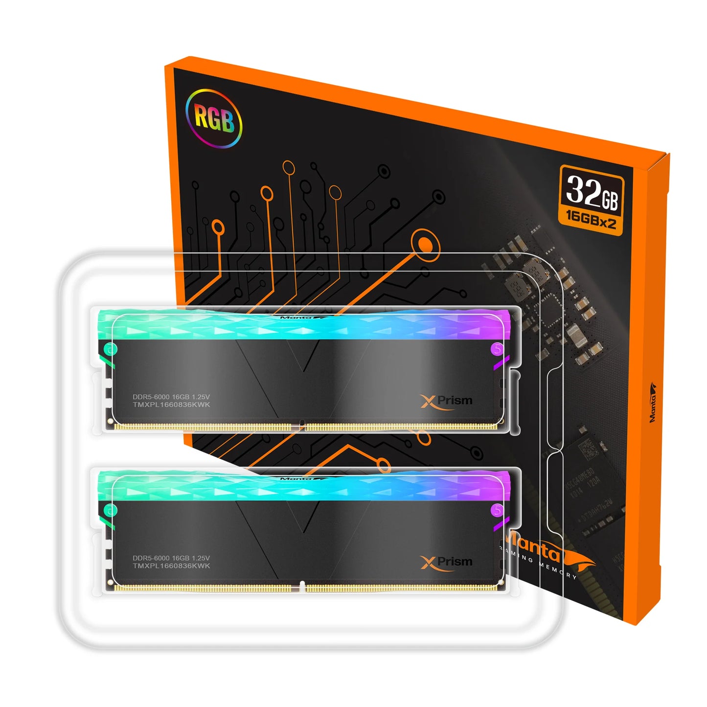V-COLOR MANTA XFINITY RGB DDR5 32GB (16GBx2)6000MHZ