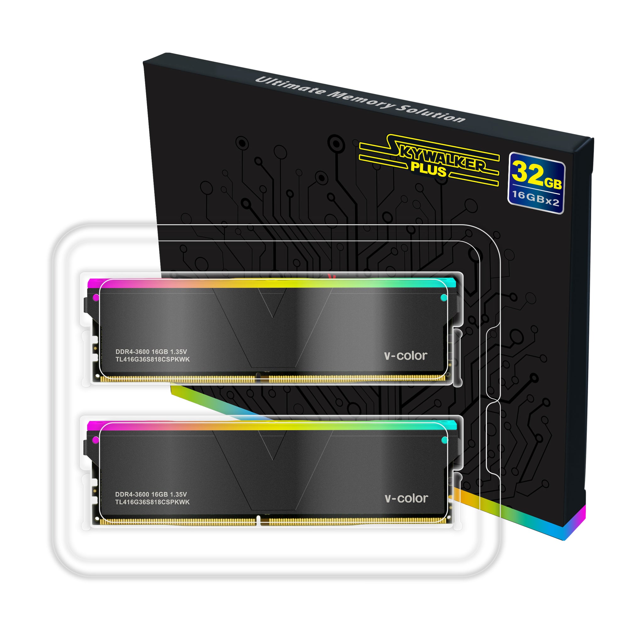 RAM V-COLOR Skywalker Plus RGB OC 16x2 GB DDR4