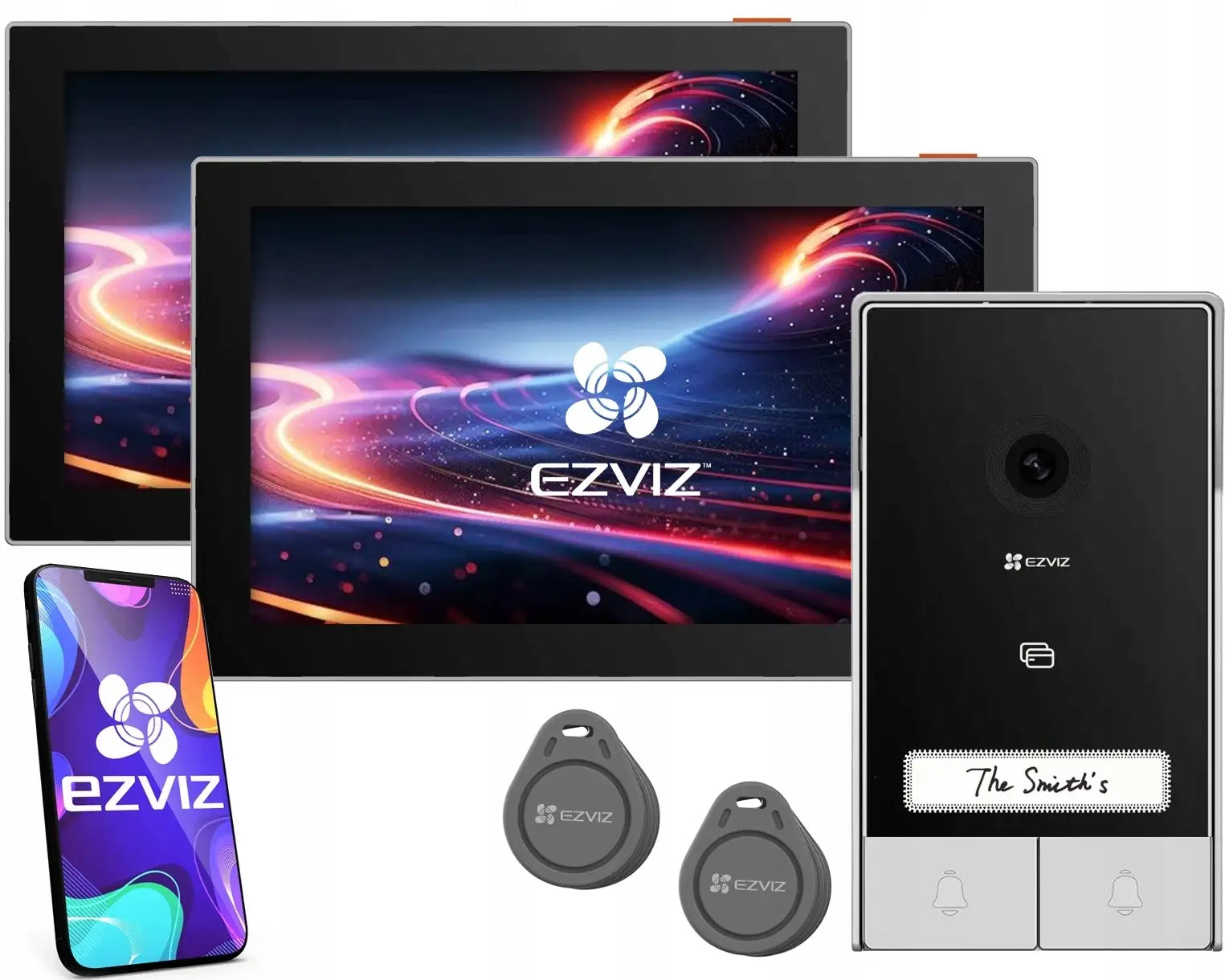 انتركم جرس شقتين EZVIZ HP7 2-Family Kit 2K Video Doorphone System