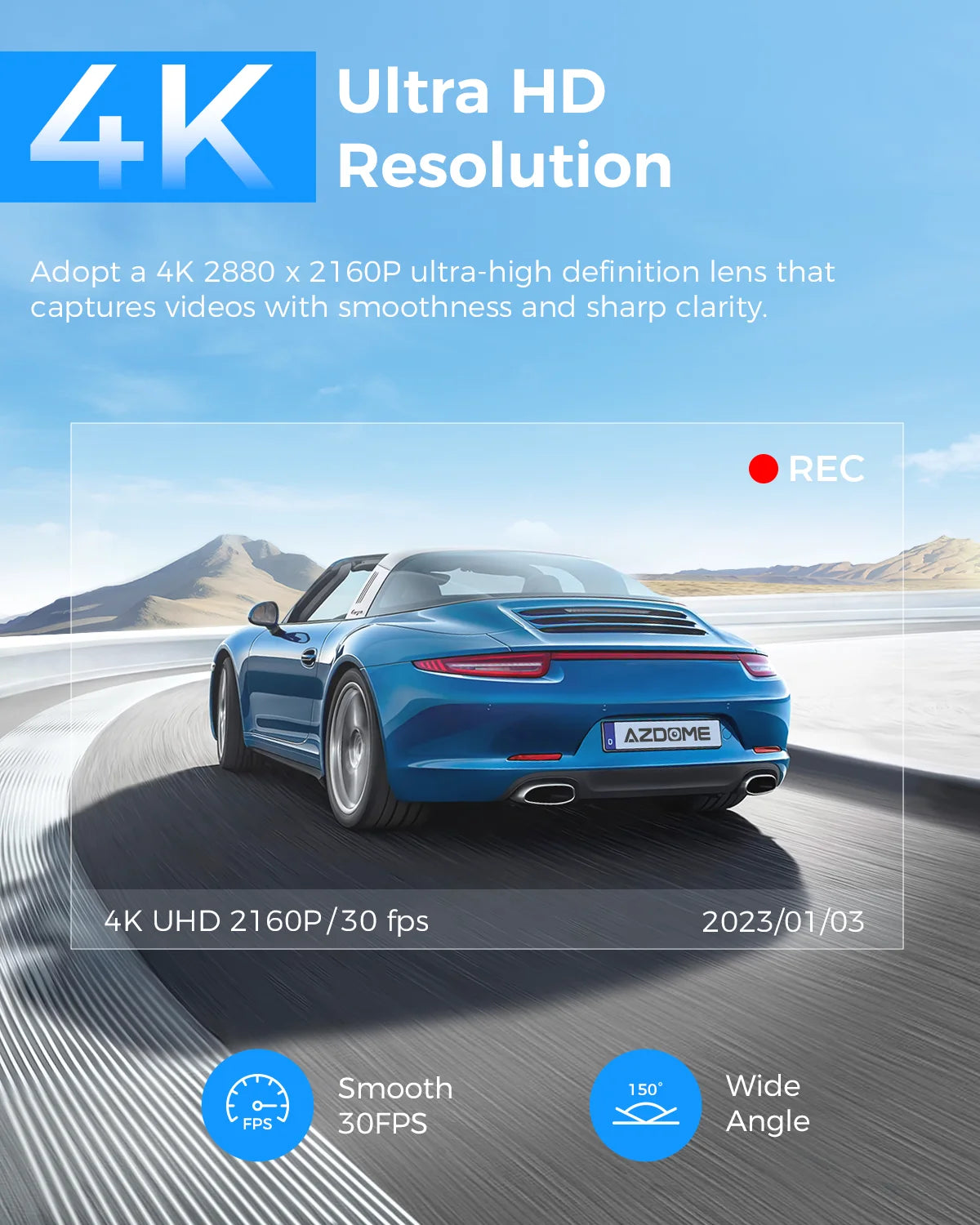 ازدوم m63 lite - AZDOME M63 Lite 4K Dash Cam