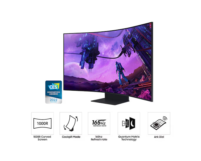 Samsung LS55BG970NMXUE – شاشة Smart Gaming UHD 4K منحنية 55 بوصة 165Hz