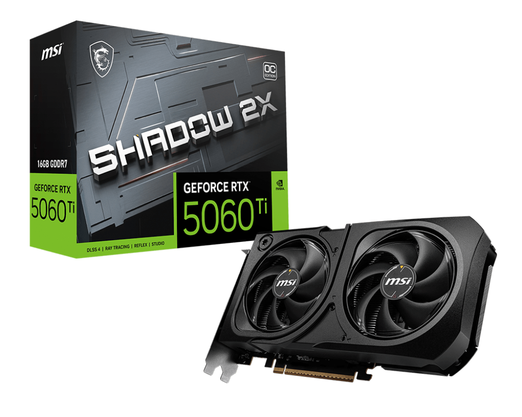 MSI Graphics Card GeForce RTX 5060 Ti 16G SHADOW 2X OC PLUS