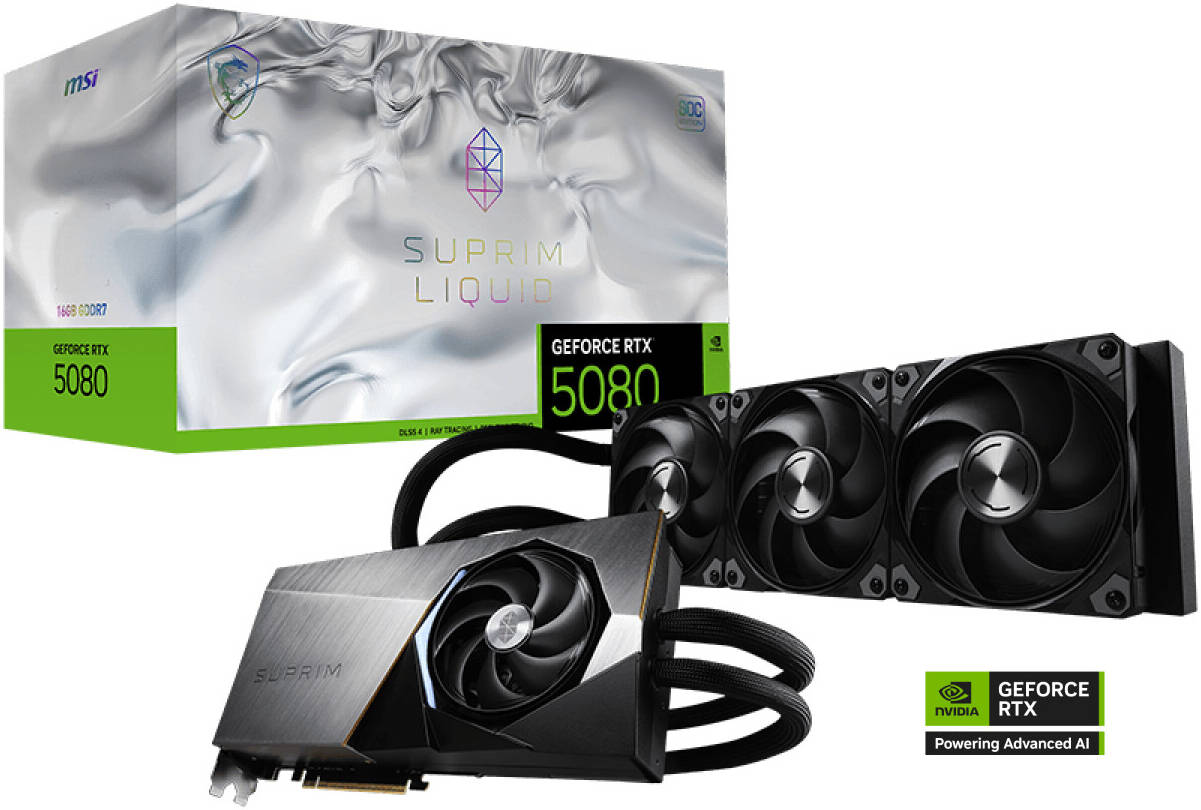 MSI GeForce RTX 5080 16G SUPRIM LIQUID SOC