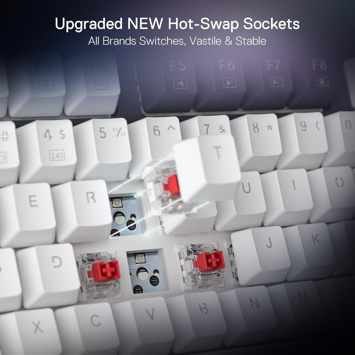 redragon k673wb-rgb-pro 75% gasket mechanical keyboard wired/2.4/bt
