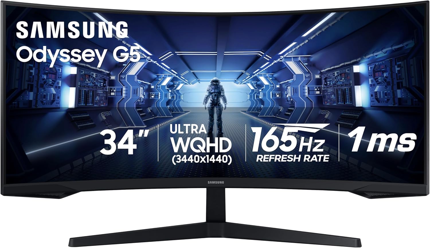 Samsung LC34G55TWWMXZN – شاشة Gaming UltraWide QHD منحنية 34 بوصة
