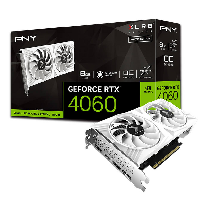 GPU PNY GeForce RTX 4060 8GB OC VERTO DF White Edition
